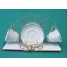 Ref. 98513 -  JOGO 2 XÍCARAS CAFÉ OURO